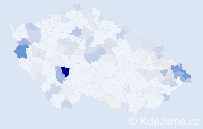 Příjmení: 'Bolek', počet výskytů 426 v celé ČR