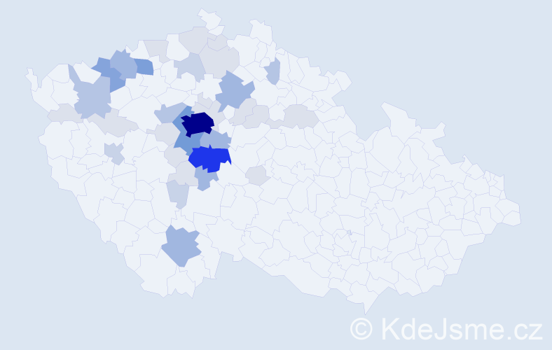 Příjmení: 'Hubínek', počet výskytů 113 v celé ČR