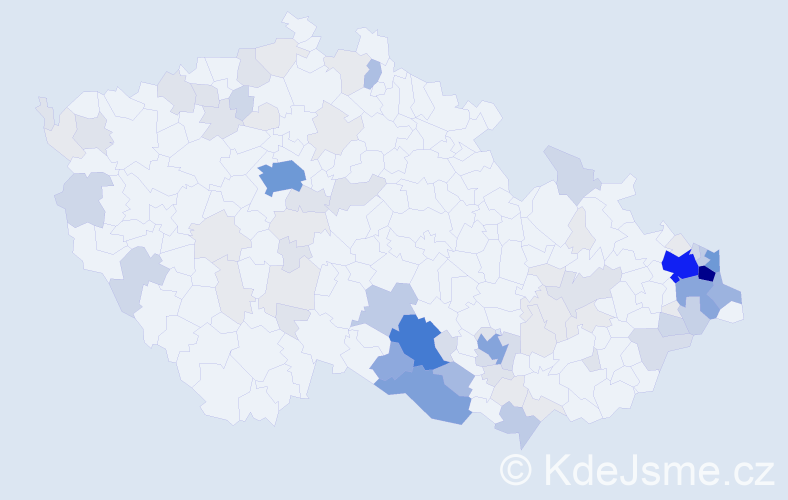 Příjmení: 'Fukalová', počet výskytů 366 v celé ČR