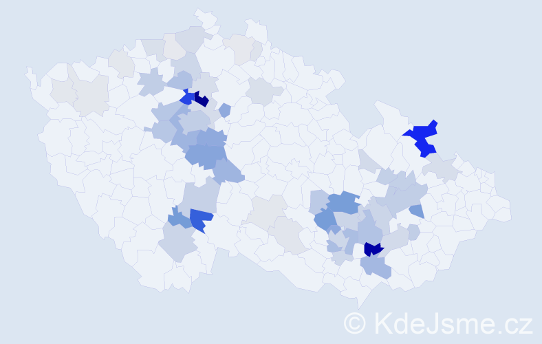 Příjmení: 'Cikánek', počet výskytů 195 v celé ČR