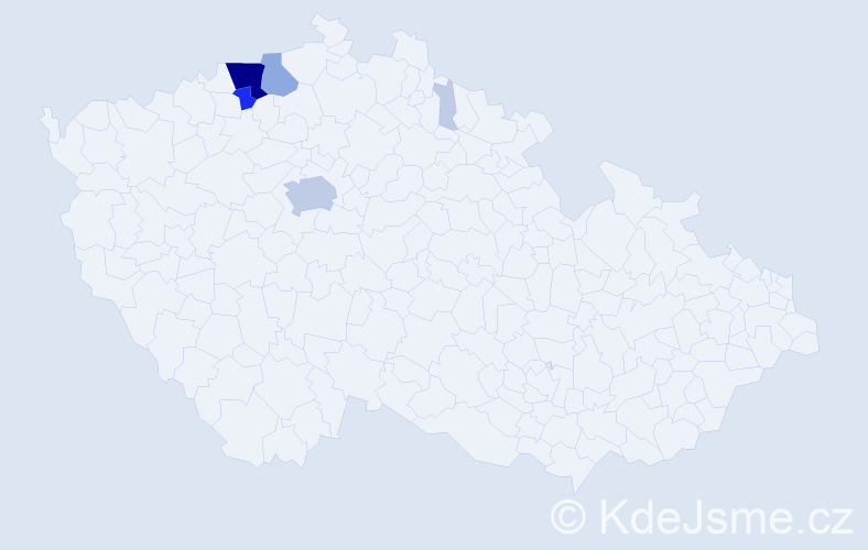 Příjmení: 'Lázová', počet výskytů 21 v celé ČR