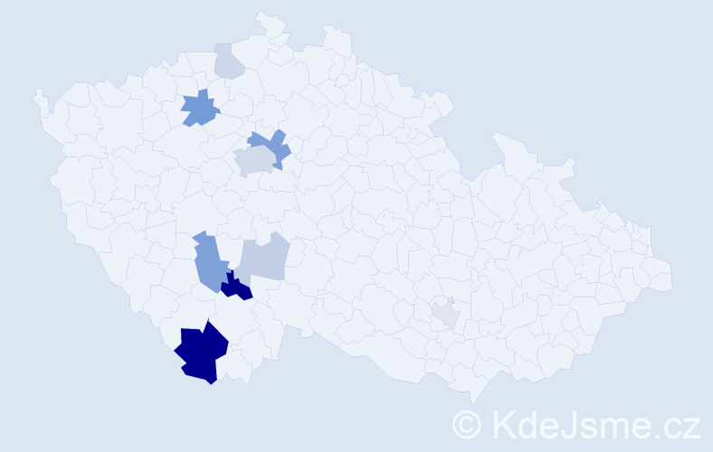 Příjmení: 'Venuš', počet výskytů 24 v celé ČR