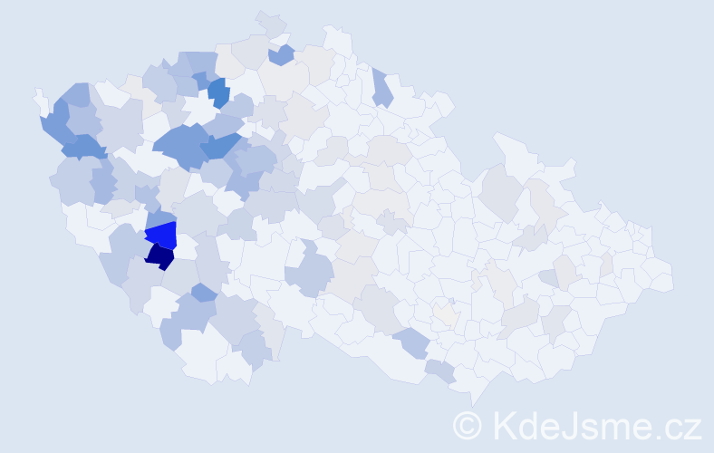 Příjmení: 'Větrovec', počet výskytů 483 v celé ČR