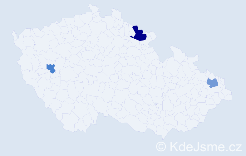 Příjmení: 'Kosiński', počet výskytů 3 v celé ČR