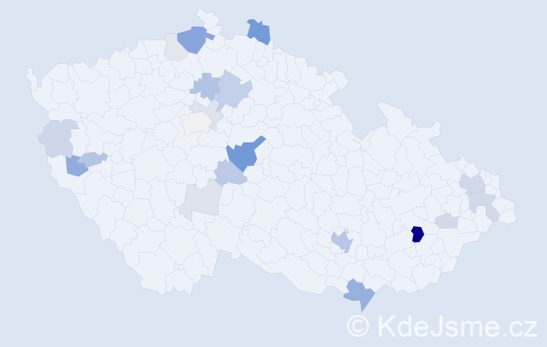 Příjmení: 'Vizner', počet výskytů 58 v celé ČR