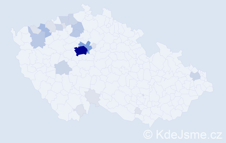 Příjmení: 'Slunéčková', počet výskytů 64 v celé ČR