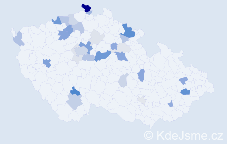 Příjmení: 'Venturová', počet výskytů 105 v celé ČR