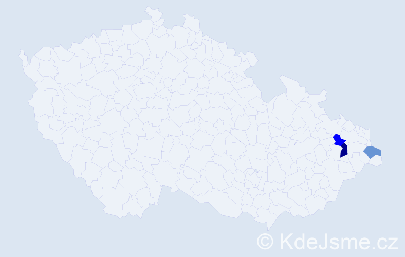 Příjmení: 'Wáclavek', počet výskytů 4 v celé ČR