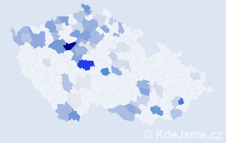 Příjmení: 'Burger', počet výskytů 300 v celé ČR