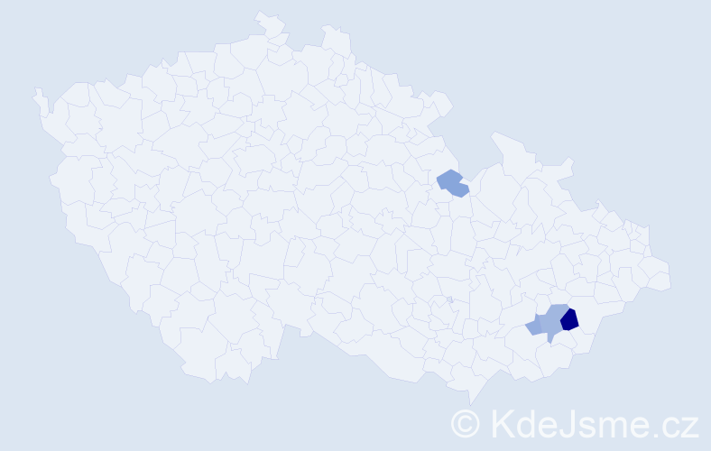 Příjmení: 'Klačánek', počet výskytů 13 v celé ČR