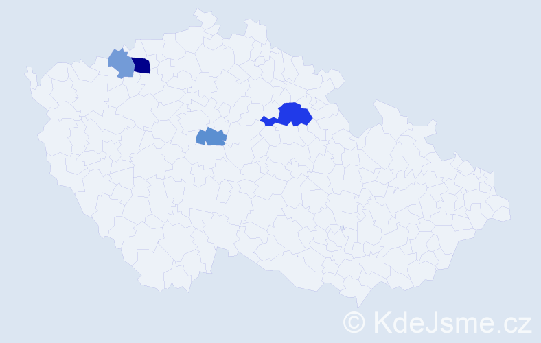 Příjmení: 'Prockert', počet výskytů 8 v celé ČR