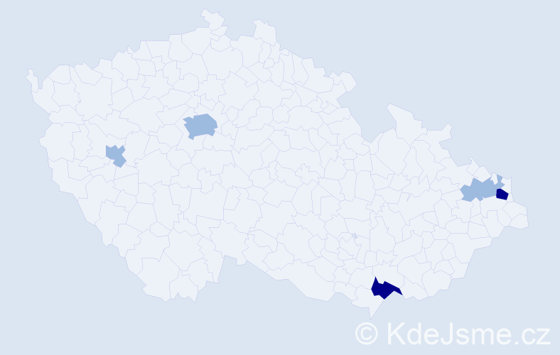 Příjmení: 'Nedobová', počet výskytů 13 v celé ČR