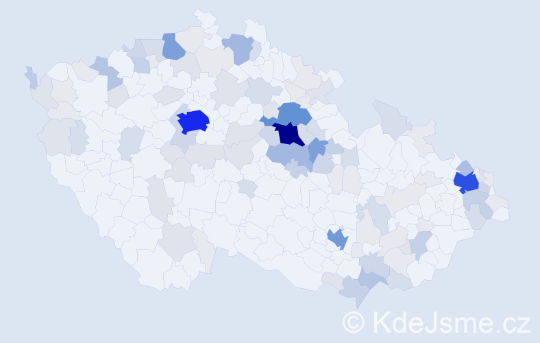 Příjmení: 'Borovec', počet výskytů 407 v celé ČR