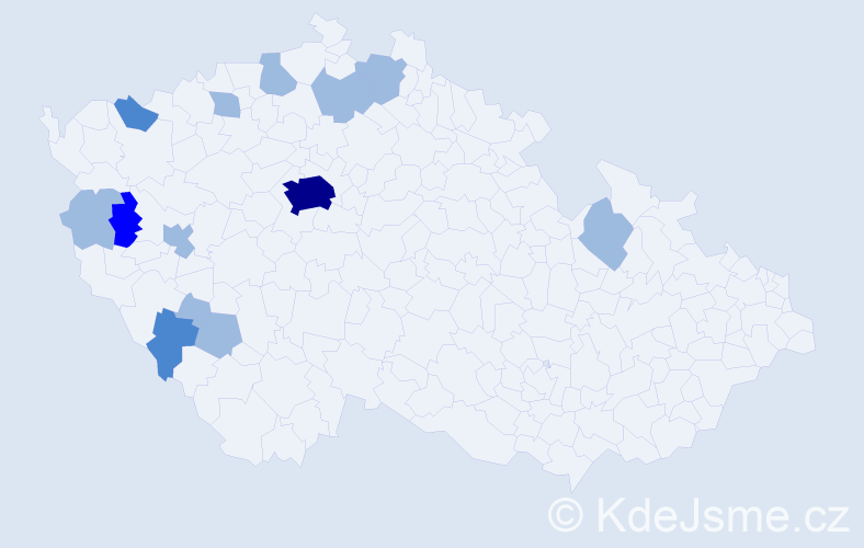 Příjmení: 'Černega', počet výskytů 20 v celé ČR