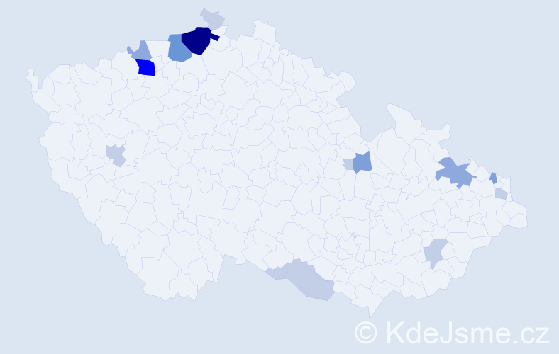 Příjmení: 'Miškolci', počet výskytů 39 v celé ČR