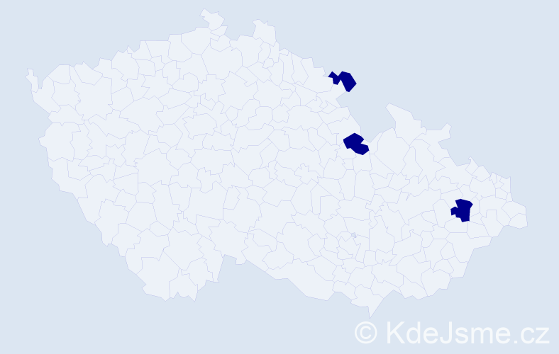 Příjmení: 'Machciník', počet výskytů 3 v celé ČR