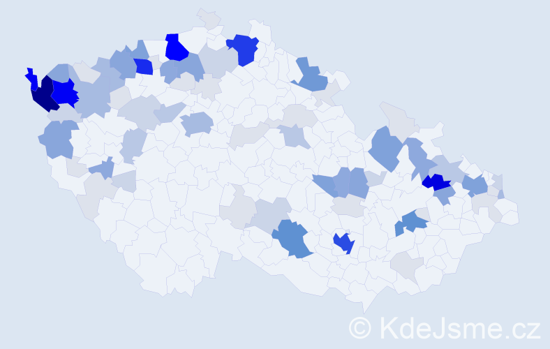 Příjmení: 'Šivák', počet výskytů 344 v celé ČR