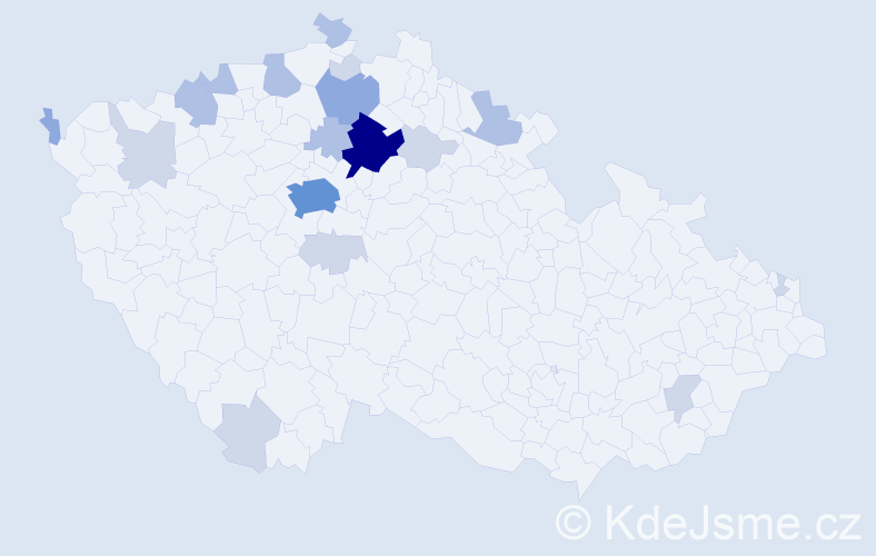 Příjmení: 'Mertinová', počet výskytů 46 v celé ČR