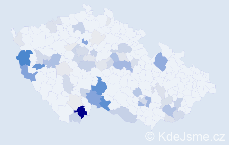 Příjmení: 'Štanglová', počet výskytů 190 v celé ČR