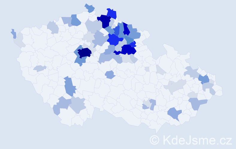 Příjmení: 'Erban', počet výskytů 266 v celé ČR