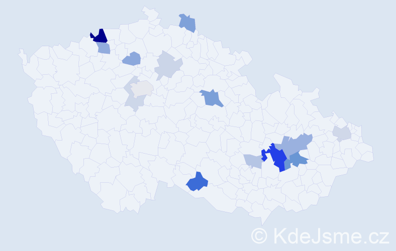 Příjmení: 'Francírek', počet výskytů 38 v celé ČR