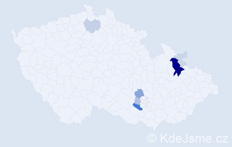 Příjmení: 'Kulašová', počet výskytů 23 v celé ČR