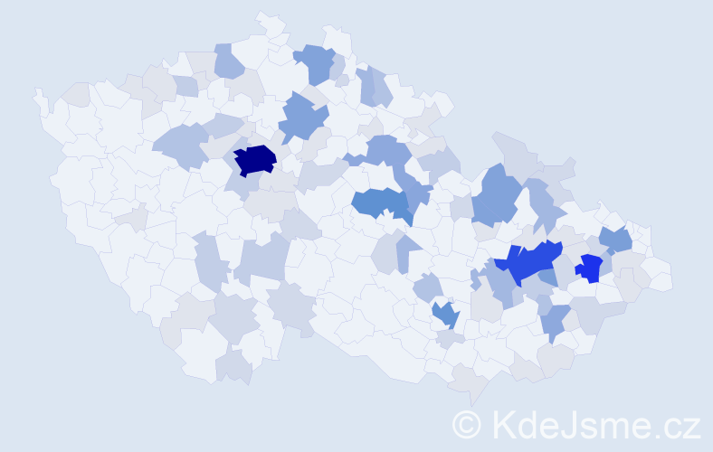 Příjmení: 'Doubravský', počet výskytů 300 v celé ČR