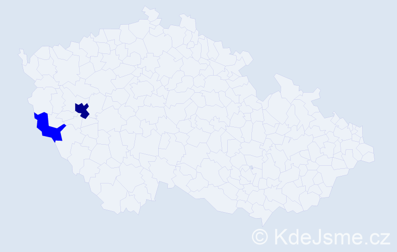 Příjmení: 'Bejm', počet výskytů 9 v celé ČR