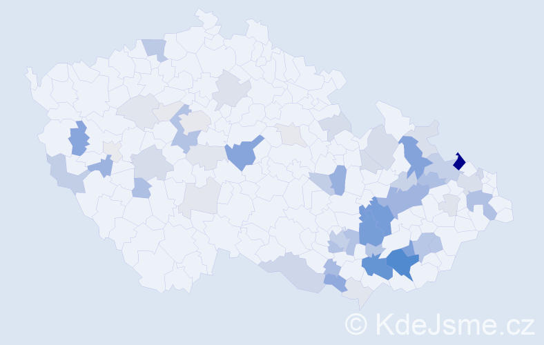 Příjmení: 'Kolečkářová', počet výskytů 181 v celé ČR