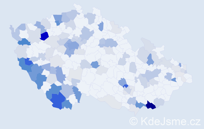 Příjmení: 'Hálková', počet výskytů 344 v celé ČR
