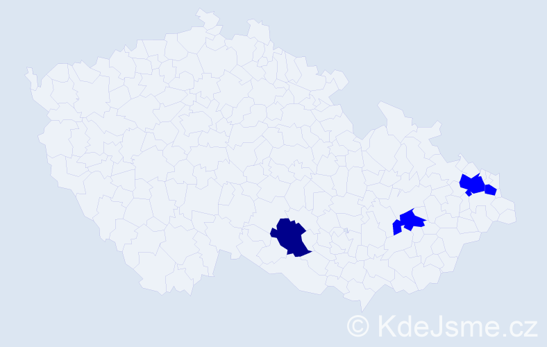 Příjmení: 'Puščáková', počet výskytů 5 v celé ČR