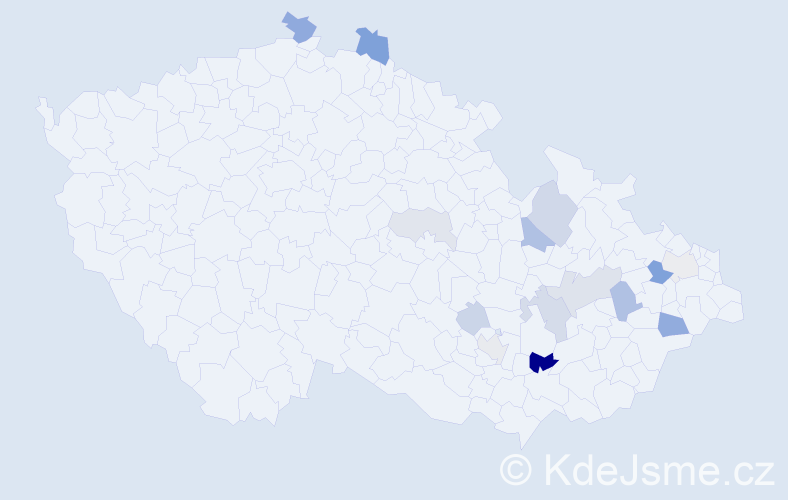 Příjmení: 'Facek', počet výskytů 34 v celé ČR