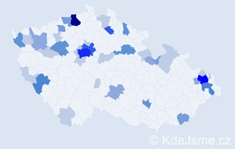 Příjmení: 'Koreňová', počet výskytů 102 v celé ČR