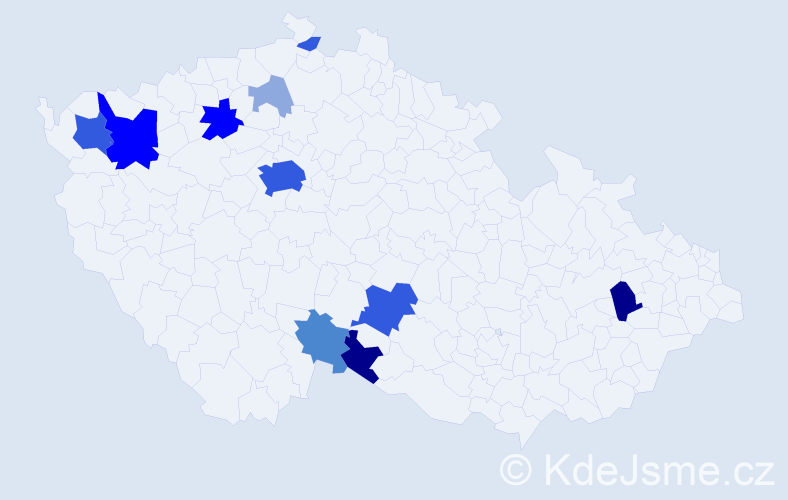 Příjmení: 'Kudrfalec', počet výskytů 33 v celé ČR