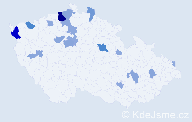 Příjmení: 'Červeňaková', počet výskytů 52 v celé ČR