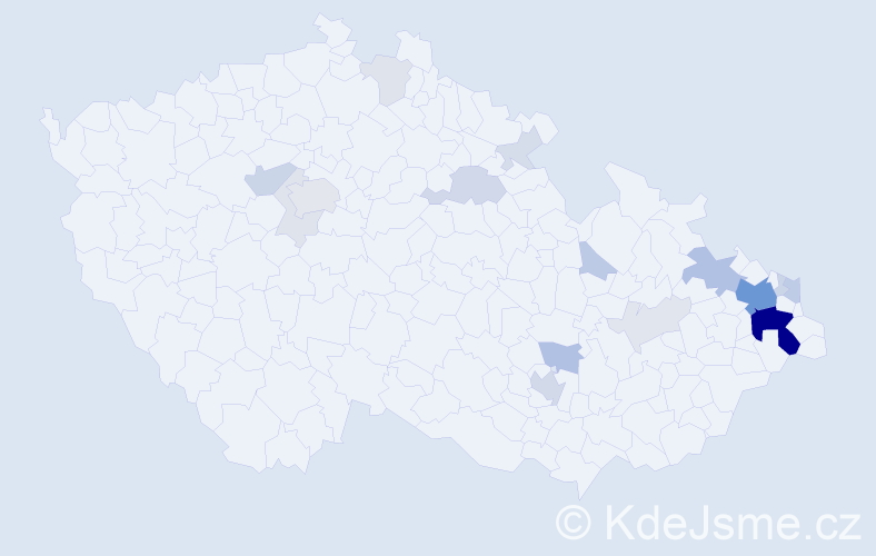 Příjmení: 'Golka', počet výskytů 70 v celé ČR
