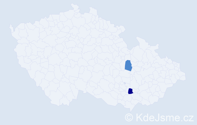 Příjmení: 'Kramčík', počet výskytů 4 v celé ČR