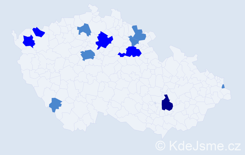 Příjmení: 'Karabin', počet výskytů 17 v celé ČR