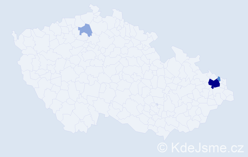 Příjmení: 'Foltinek', počet výskytů 10 v celé ČR