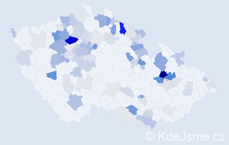 Příjmení: 'Ničová', počet výskytů 215 v celé ČR