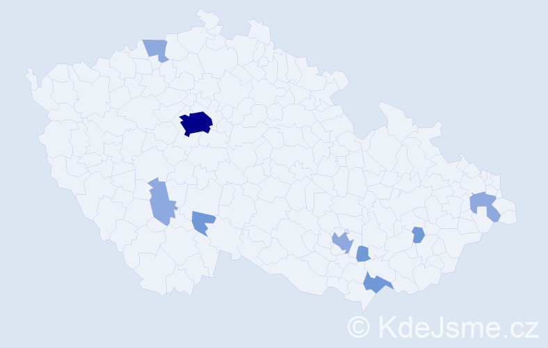 Příjmení: 'Slimáková', počet výskytů 18 v celé ČR