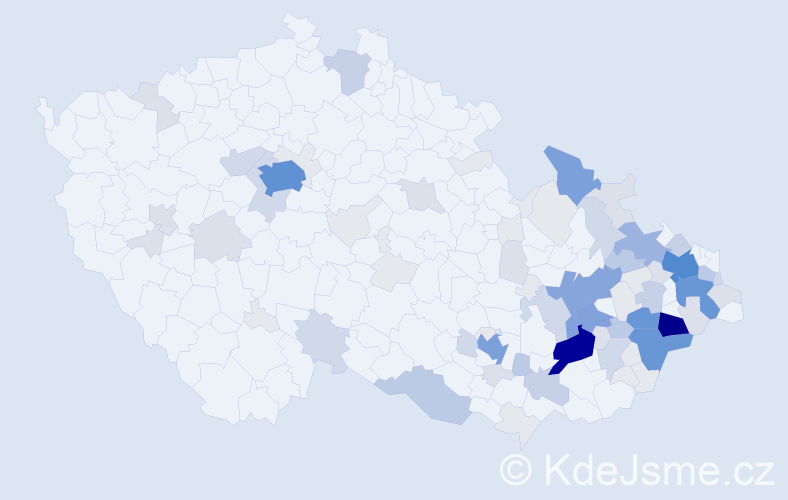 Příjmení: 'Stavinohová', počet výskytů 347 v celé ČR