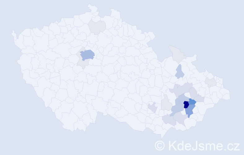 Příjmení: 'Barot', počet výskytů 101 v celé ČR