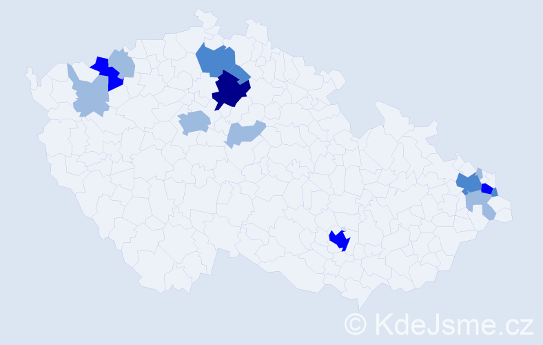 Příjmení: 'Dömény', počet výskytů 27 v celé ČR