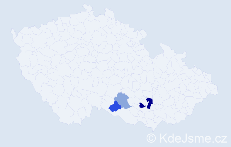 Příjmení: 'Zahustilová', počet výskytů 6 v celé ČR