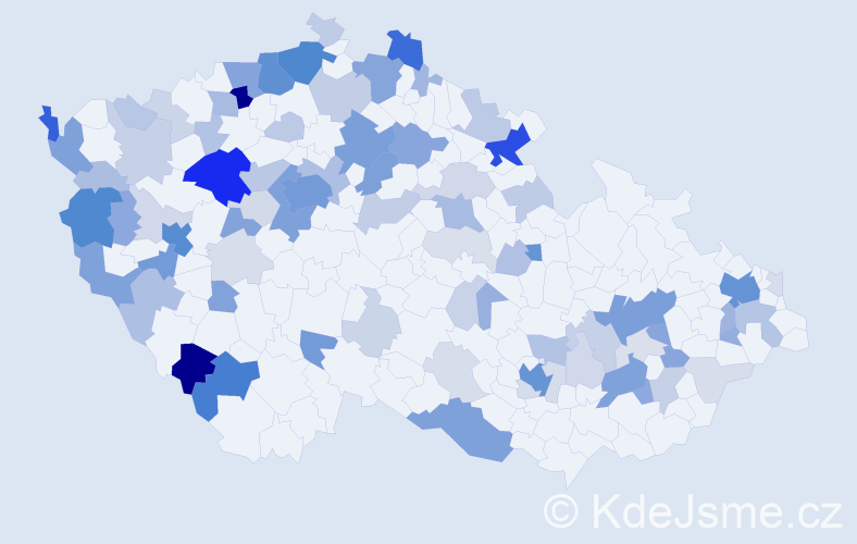 Příjmení: 'Vo', počet výskytů 327 v celé ČR