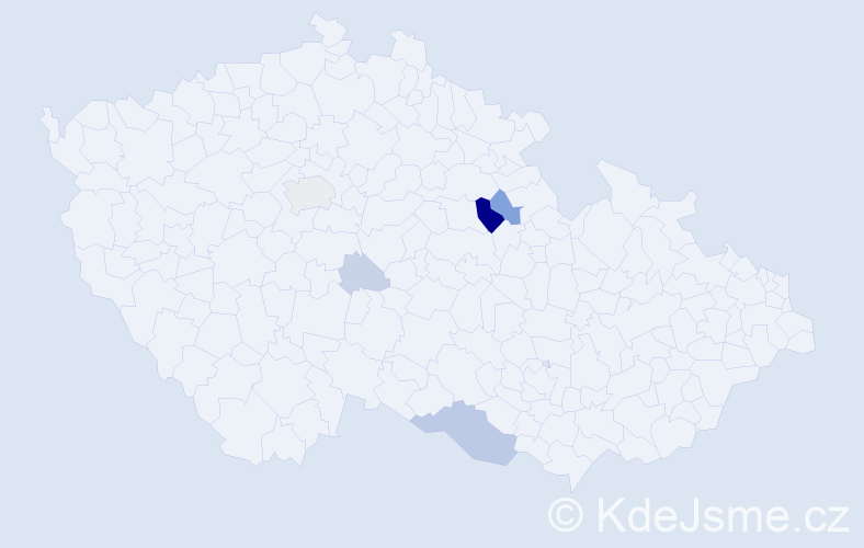 Příjmení: 'Cablková', počet výskytů 20 v celé ČR