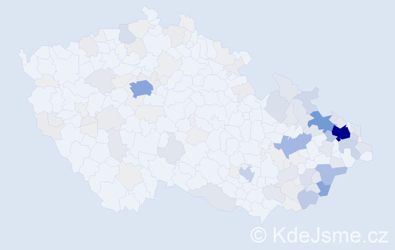 Příjmení: 'Kudela', počet výskytů 476 v celé ČR