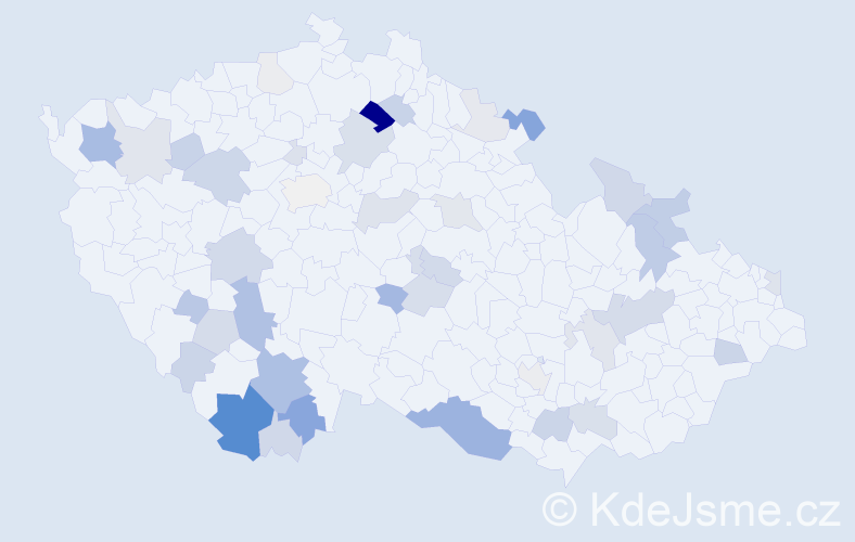 Příjmení: 'Kortišová', počet výskytů 124 v celé ČR