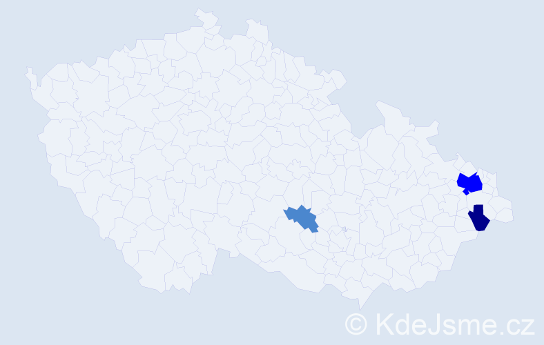 Příjmení: 'Hyner', počet výskytů 6 v celé ČR